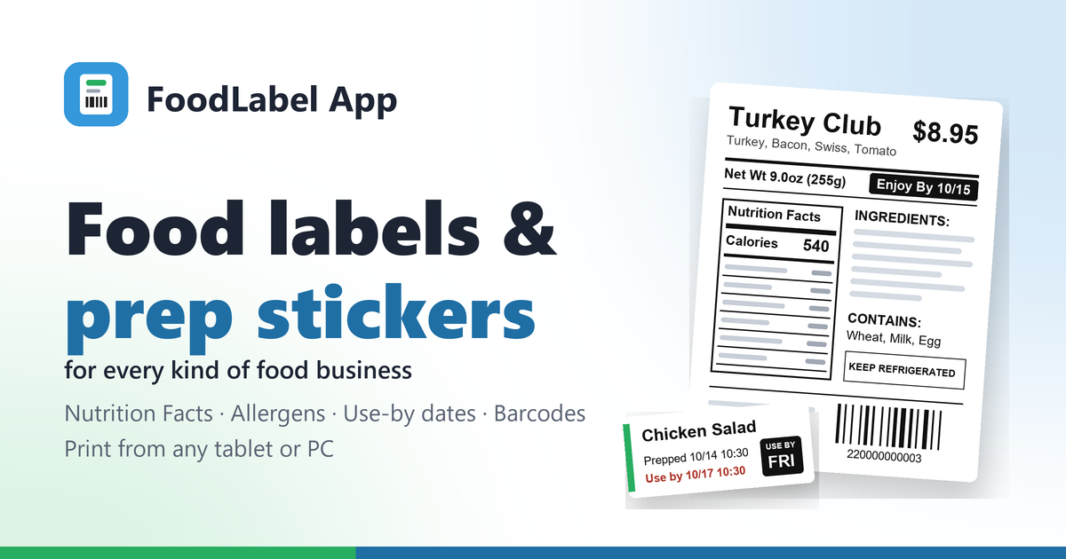 Tomato Software Food Label Software & Maker for Restaurants | FoodLabel App